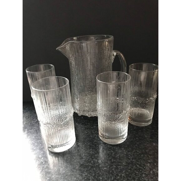 iittala IUltima Thule Ice Lip Pitcher With Four Water Tumblers Design Tapio - Picture 10 of 10